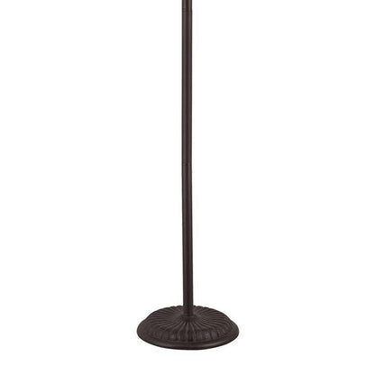 Metal Floor Lamp with Pull Chain Switch and Paper Shade, Off White and Black - View 4