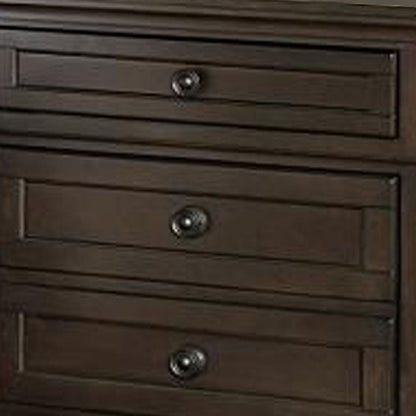 Wooden Mid Century Design Night Stand Chest With Hidden Drawer, Dark Brown - View 4