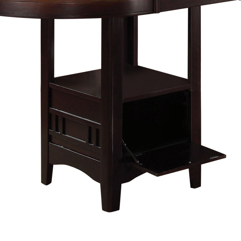Dual Tone Counter Height Dining Table With Storage Base, Brown - View 3