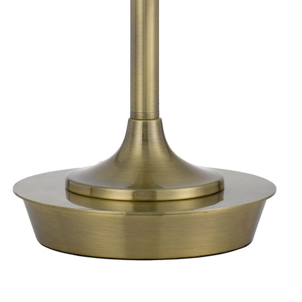 20 Inch Metal Table Lamp with Pull Chain Switch, Brass - View 5