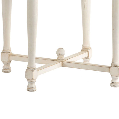 Square Shaped Wooden Side Table With Cross Base, Brown & Gray - View 3