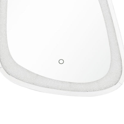 Irregular Beveled Wall Mirror with Touch Led, Silver - View 5
