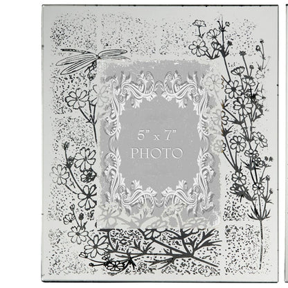 Modern Etched Wooden Photo Frames, Large, Set of 4, Silver - View 4