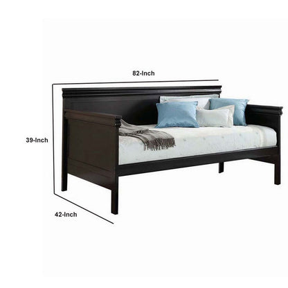 Sturdy Wooden Daybed, Black - View 6
