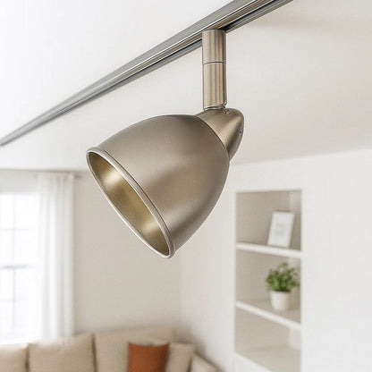 Round Metal Shade Track Light Head and Frame, Silver - View 7