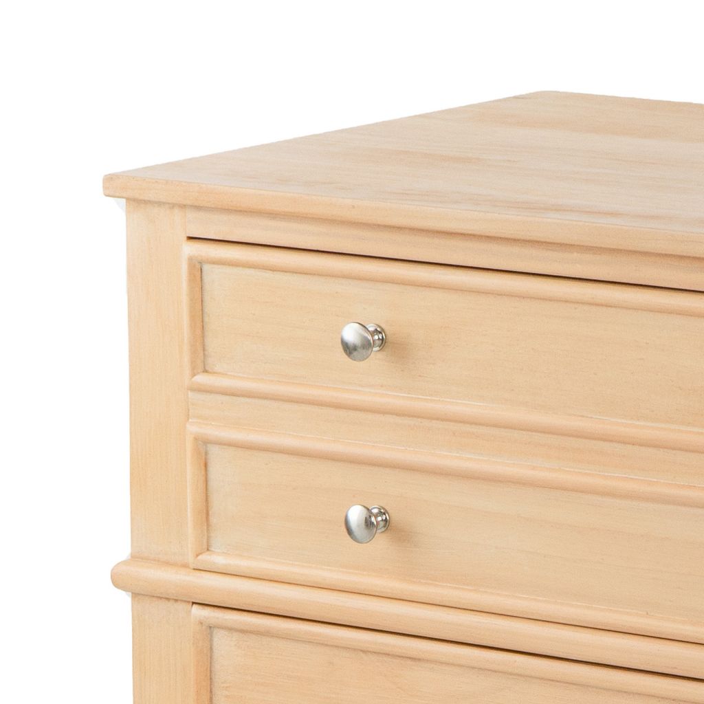 27 Inch Bedside Table, 2 Drawers, Textured Wood, Modern Veneer Finish Brown - View 2
