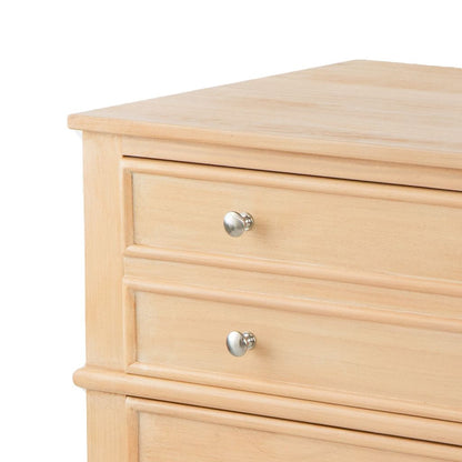 27 Inch Bedside Table, 2 Drawers, Textured Wood, Modern Veneer Finish Brown - View 2
