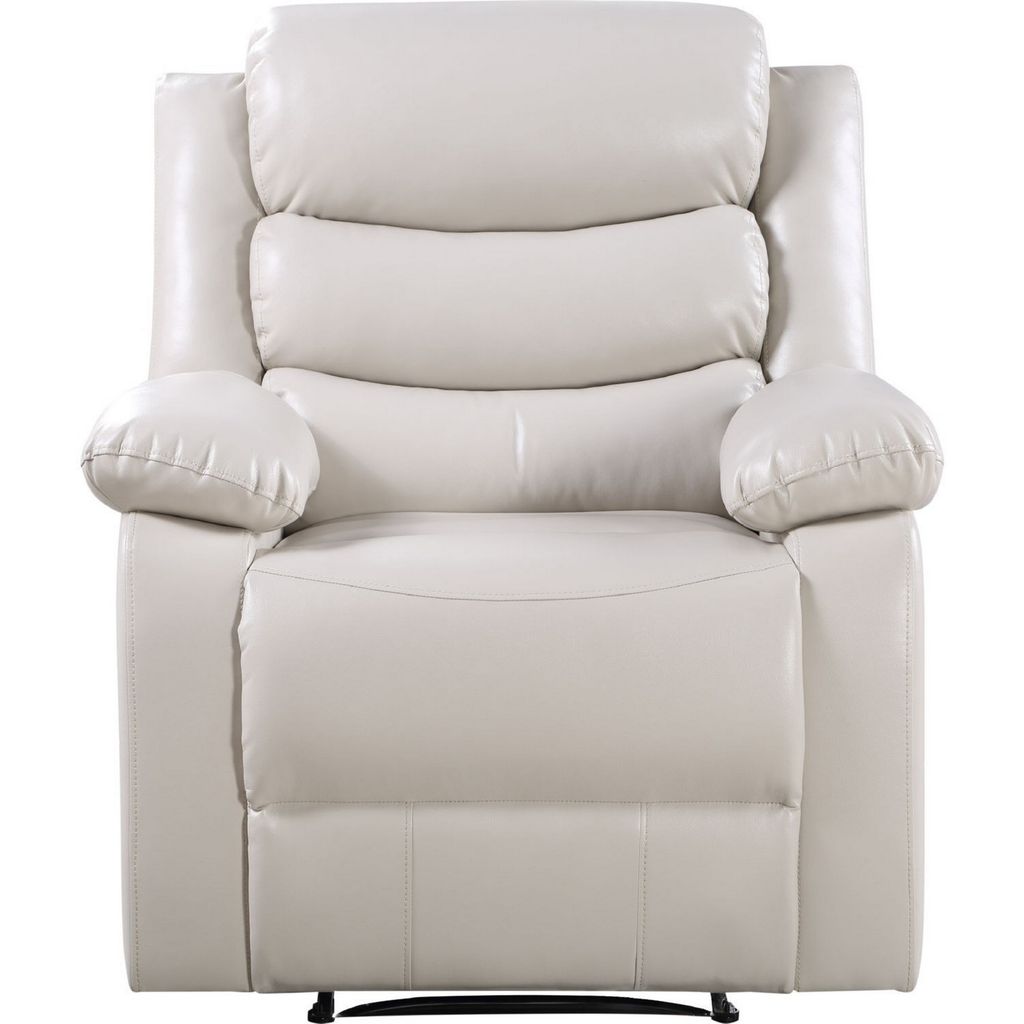 Power Recliner Chair with Split Back and Pillow Top, Cream - View 3