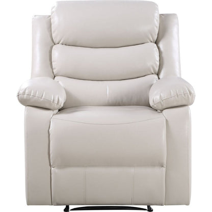 Power Recliner Chair with Split Back and Pillow Top, Cream - View 3