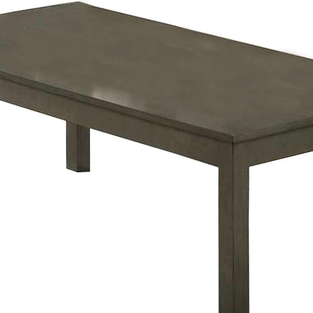 3 Piece Transitional Coffee Table and End Table with Block Legs, Gray - View 4