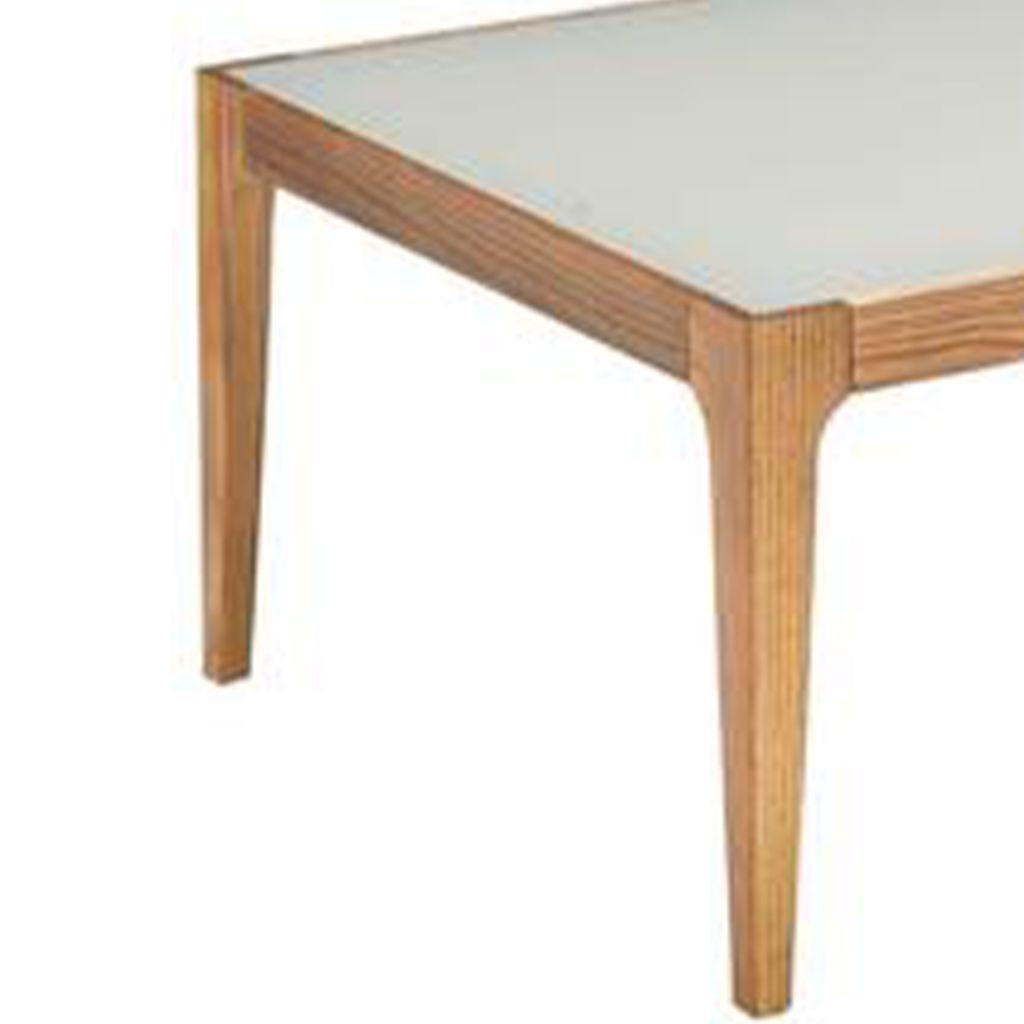 Wooden Frame Rectangular Coffee Table with Beveled Tempered Glass Top, Brown and Clear - View 3