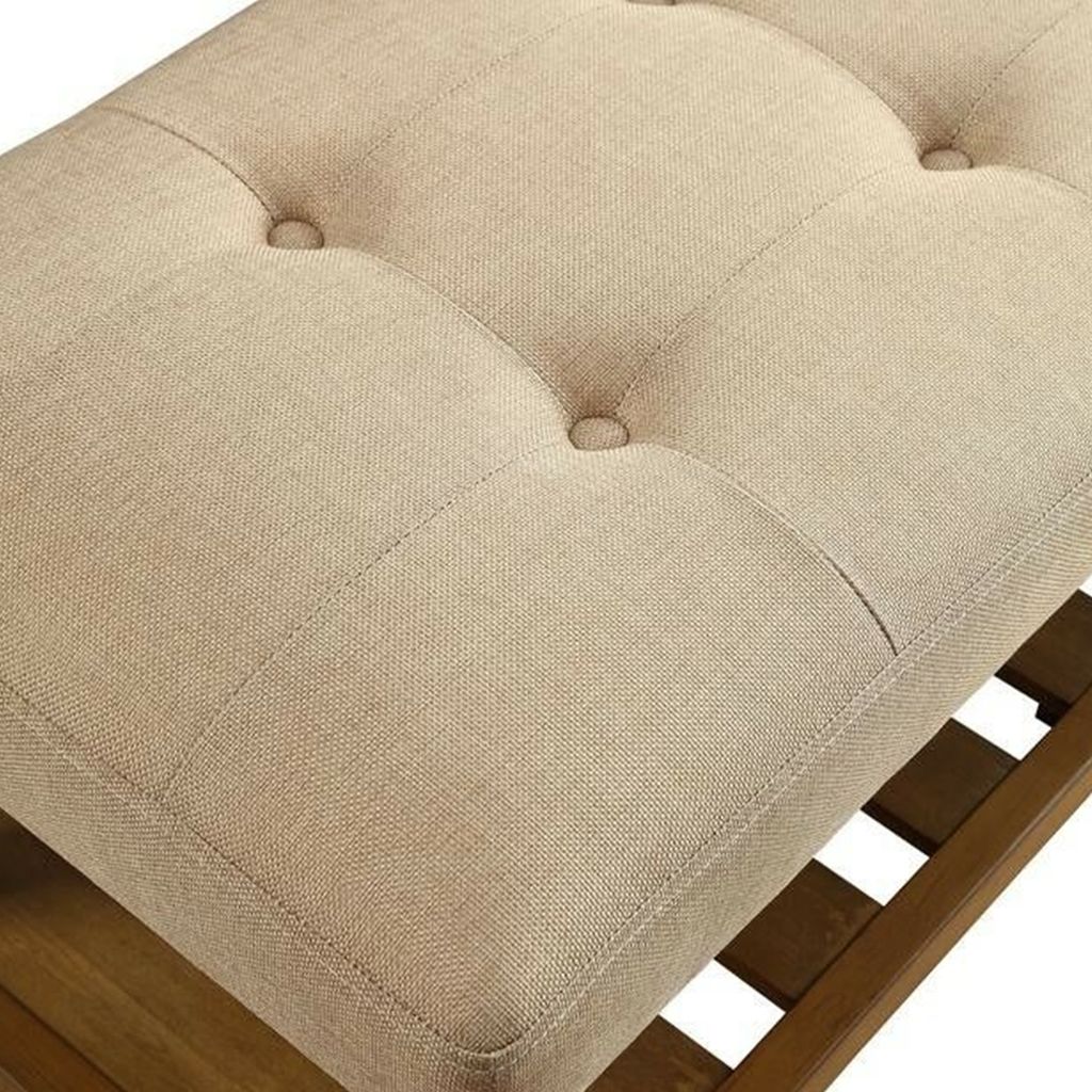 Wooden Bench, Beige & Oak - View 2