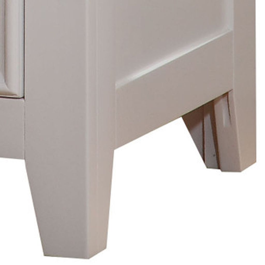 Contemporary Style Wood and Metal Nightstand with 2 Drawers, White - View 4