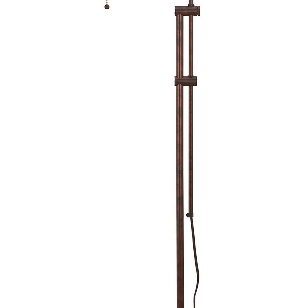 Metal Rectangular Floor Lamp with Adjustable Pole, Bronze - View 3