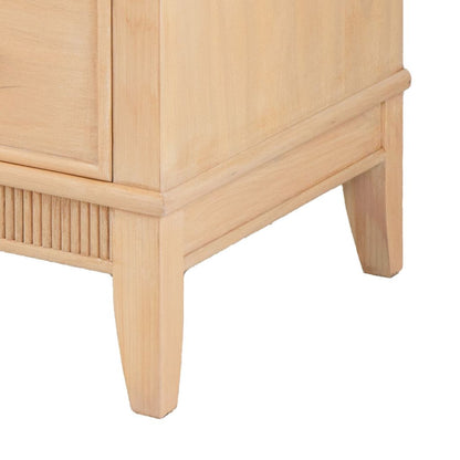27 Inch Bedside Table, 2 Drawers, Textured Wood, Modern Veneer Finish Brown - View 4