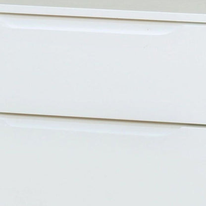 2 Drawer Wooden Nightstand with Recessed Drawer Fronts, White - View 4