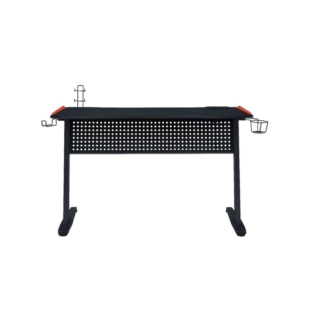 MDF Gaming Table with Cup and Controller Holders, Black - View 3