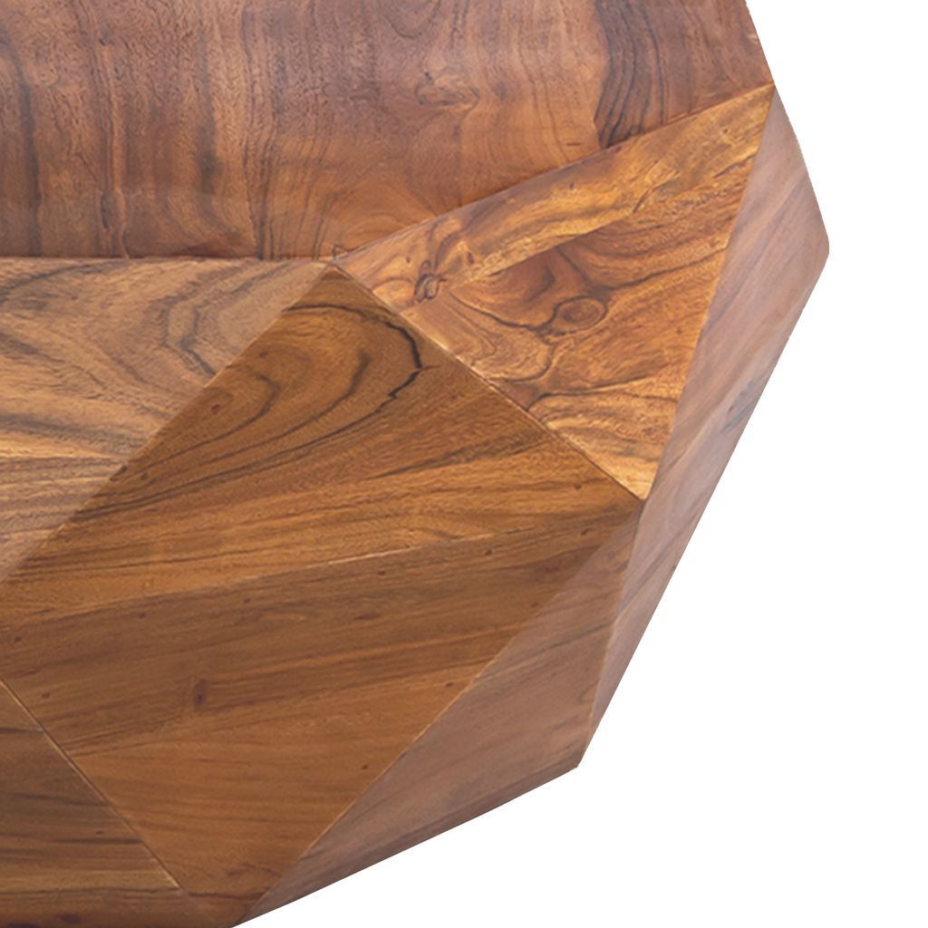 Bon 33 Inch Diamond Shape Acacia Wood Coffee Table With Smooth Top, Dark Brown - View 4