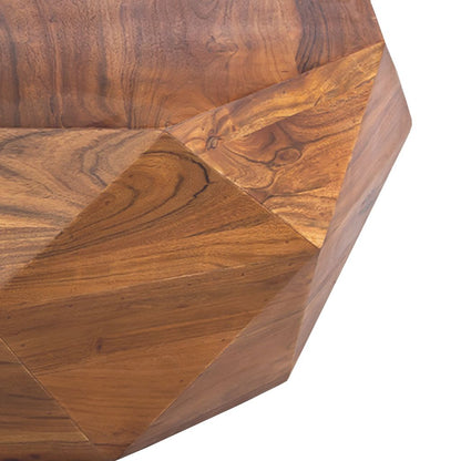 Bon 33 Inch Diamond Shape Acacia Wood Coffee Table With Smooth Top, Dark Brown - View 4