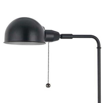 Adjustable Height Metal Pharmacy Lamp with Pull Chain Switch, Black - View 2