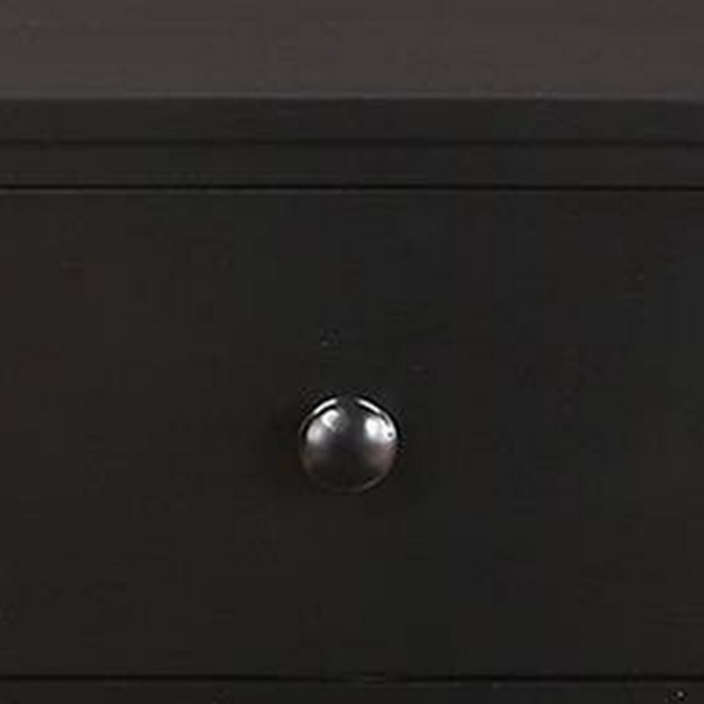 Pine Wood Night Stand With 2 Drawers, Black - View 3