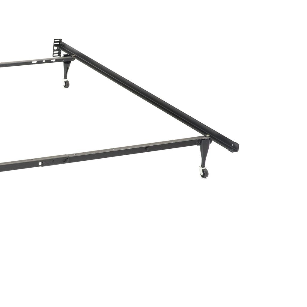 Nit Multisize Metal Bed Frame, Twin or Full Size, Caster Wheels, Black - View 3