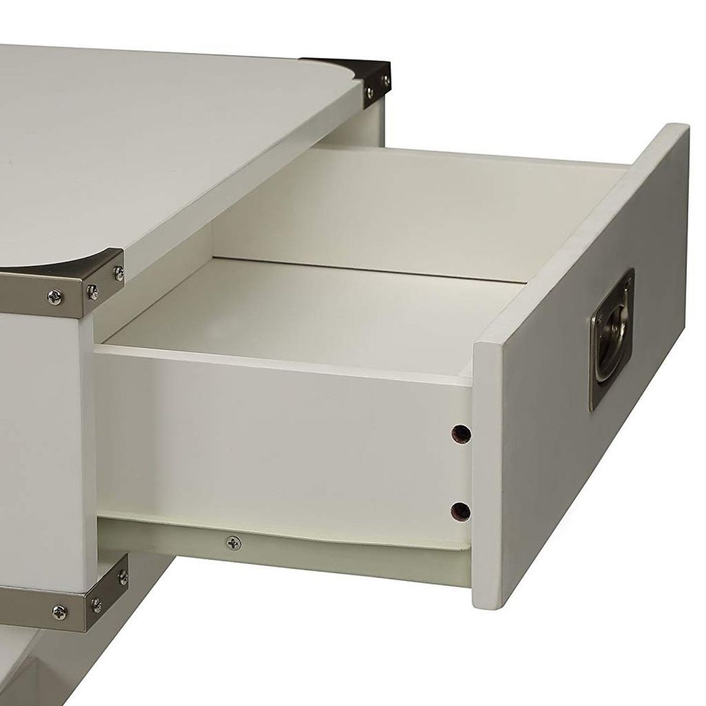 Square End Table, White - View 4