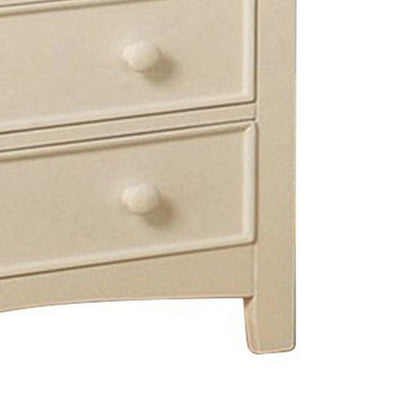 Sophisticated 5 Drawers Wooden Chest, White - View 5