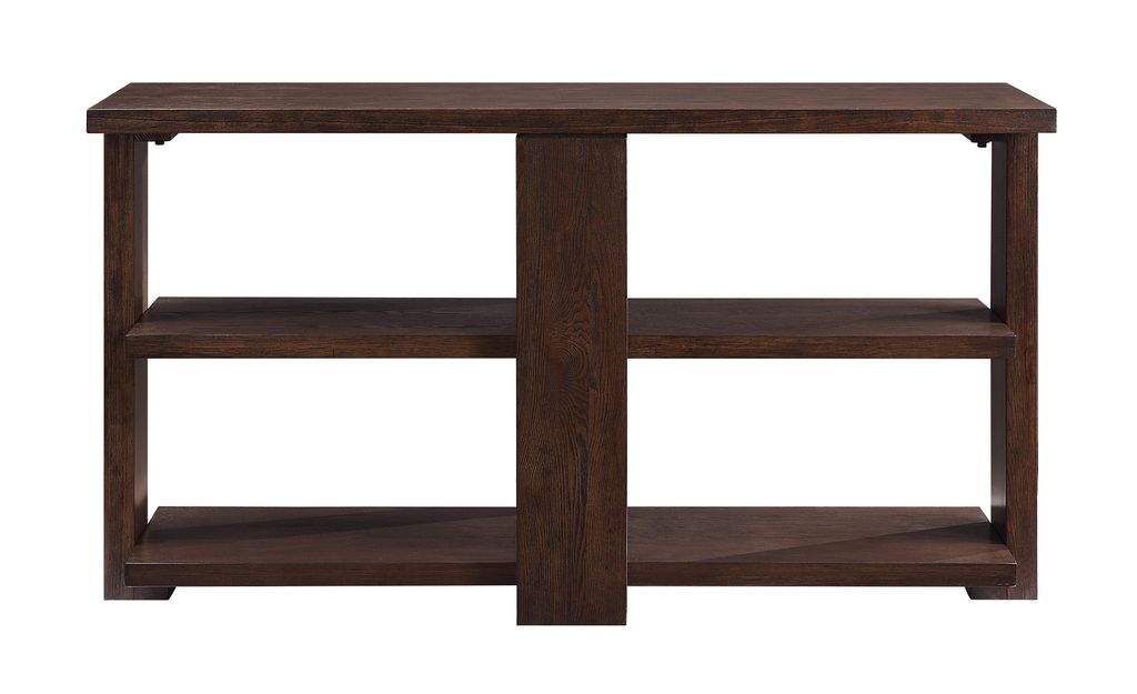 Wooden Sofa Table with 2 Open Display Shelves, Brown - View 2