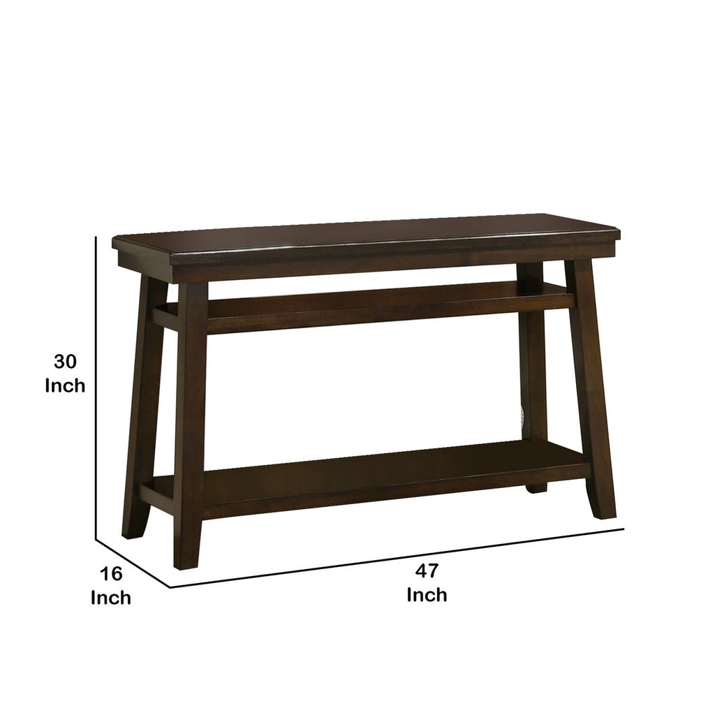 Wooden Console Table with One Open Shelf, Brown - View 6