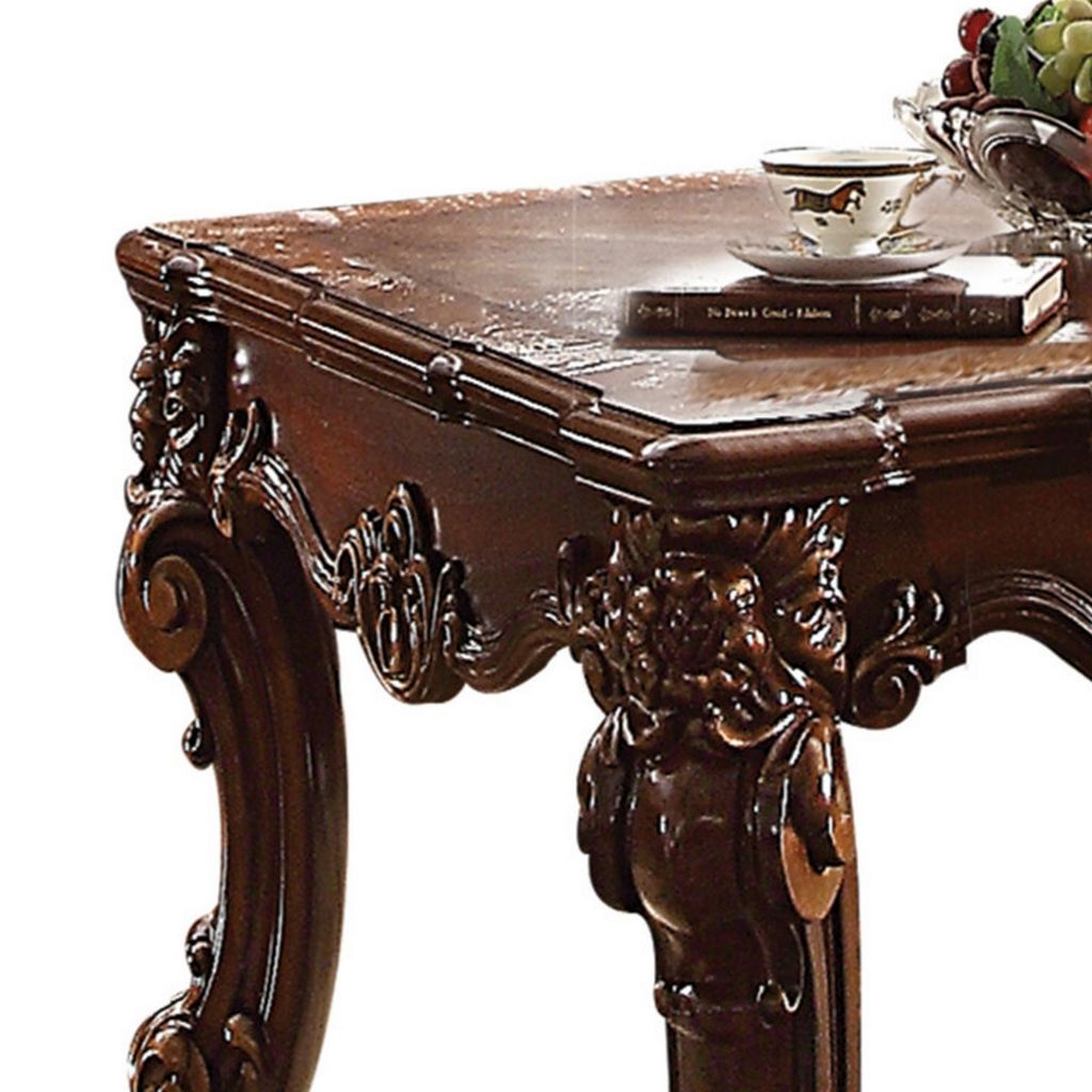 Wooden End Table in Cherry Brown - View 3