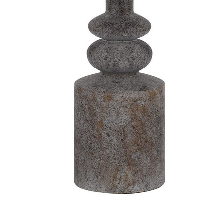 31 Inch Accent Table Lamp, Resin Turned Base, Set of 2, Beige, Gray - View 4