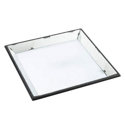 Inez 20 Inch Decorative Glass Tray, Silver Mirrored, Wall Hanger, Medium - View 3