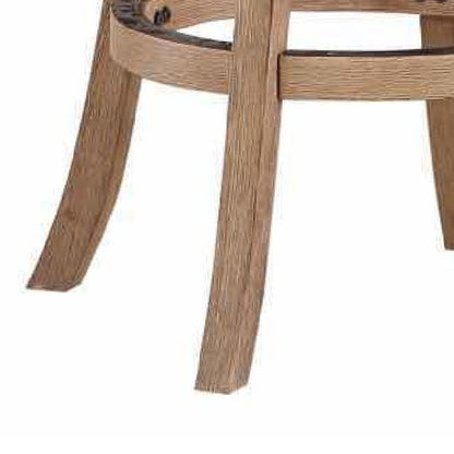 Liam 29 Inch Wood Barstool, Swivel Seat, High Density Foam Cushion, Ivory - View 5
