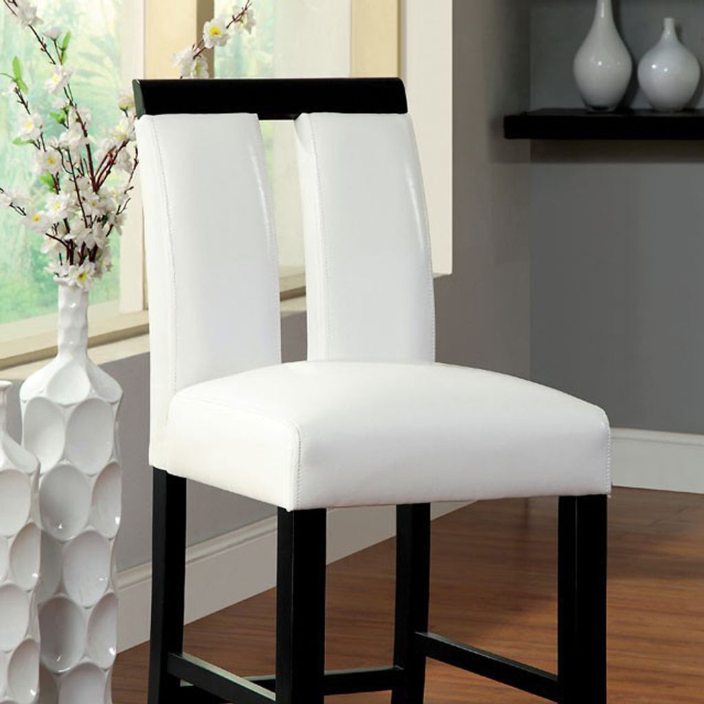 Luminar II Contemporary Counter Height Chair, White And Black Finish, Set of 2 - View 3