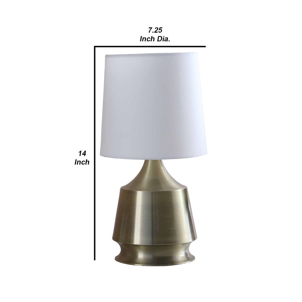 Table Lamp with Metal Bottle Shape Base, Antique Brass - View 5