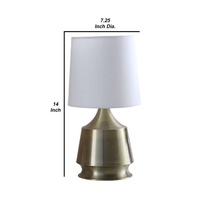 Table Lamp with Metal Bottle Shape Base, Antique Brass - View 5