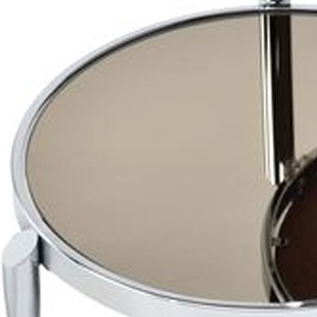 Twin Top Coffee Table with Tubular Rounded Legs, Silver - View 3