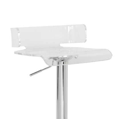 Smart Looking Adjustable Stool with Swivel, Clear & Chrome - View 3
