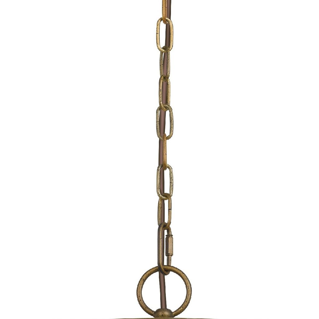60 X 3 Watt Round Metal Frame Chandelier with 6 Foot Chain, Distressed Gold - View 7