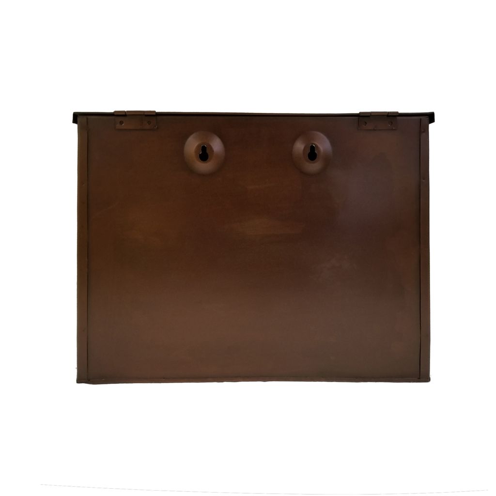 Envelope Shaped Wall Mount Metal Mail Box, Copper - View 5