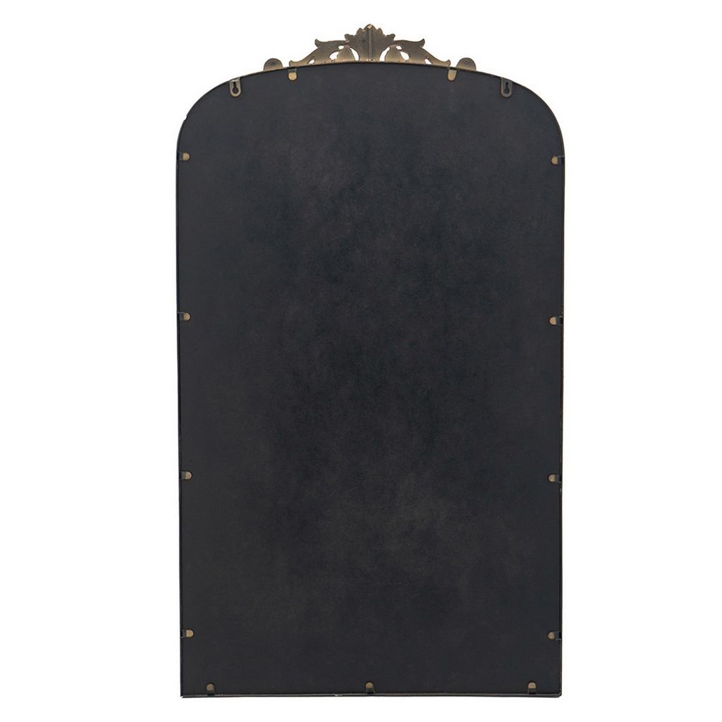 Kea 42 Inch Large Wall Mirror, Gold Curved Metal Frame, Baroque Design - View 4