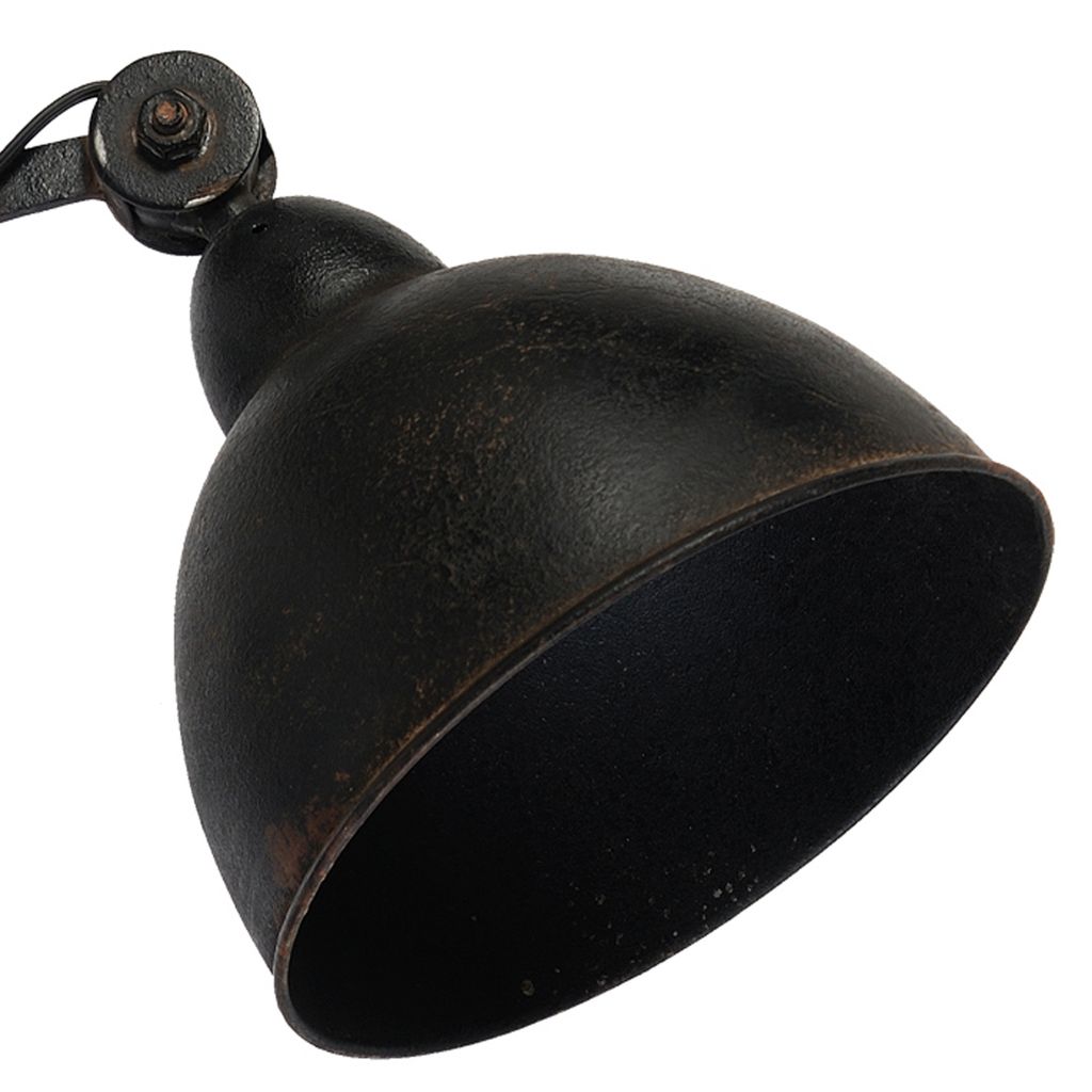 18 Inch Wall Mounted Lamp, Extendable Accordion Arm, Iron, Antique Black - View 2