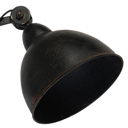 18 Inch Wall Mounted Lamp, Extendable Accordion Arm, Iron, Antique Black - View 2