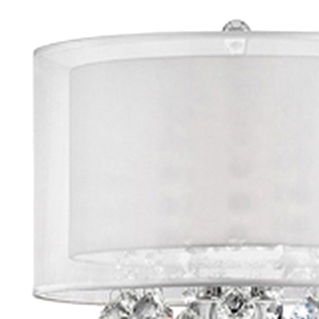 Twisted Crystal Accent Floor Lamp with Dual Fabric Shade, Clear - View 3