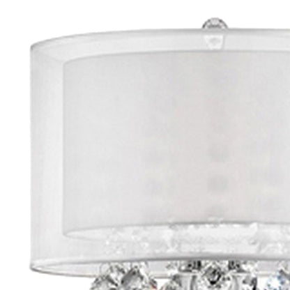 Twisted Crystal Accent Floor Lamp with Dual Fabric Shade, Clear - View 3