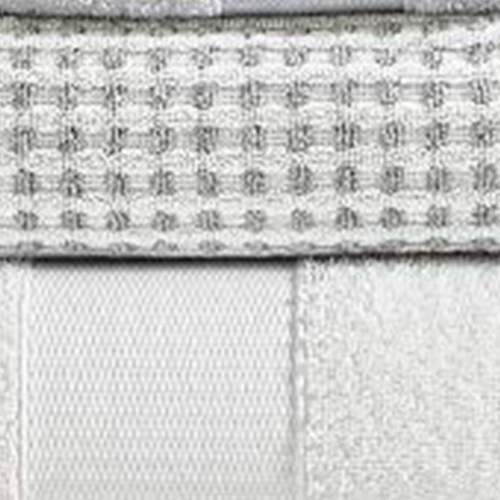 Porto 6 Piece Dual Tone Towel Set with Jacquard Grid Pattern The Urban Port, White - View 5