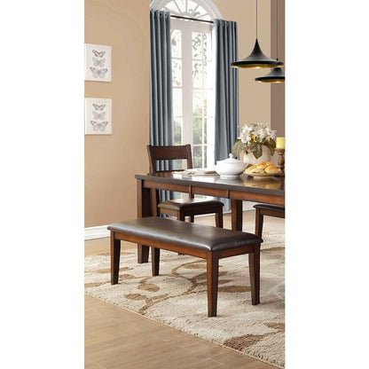 Mango Veneer Bench With Covered Seat, Brown - View 6