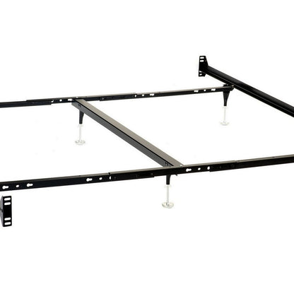 Bed Frame, Queen or King, 6 Metal Legs with Adjustable Glides, Matte Black - View 2