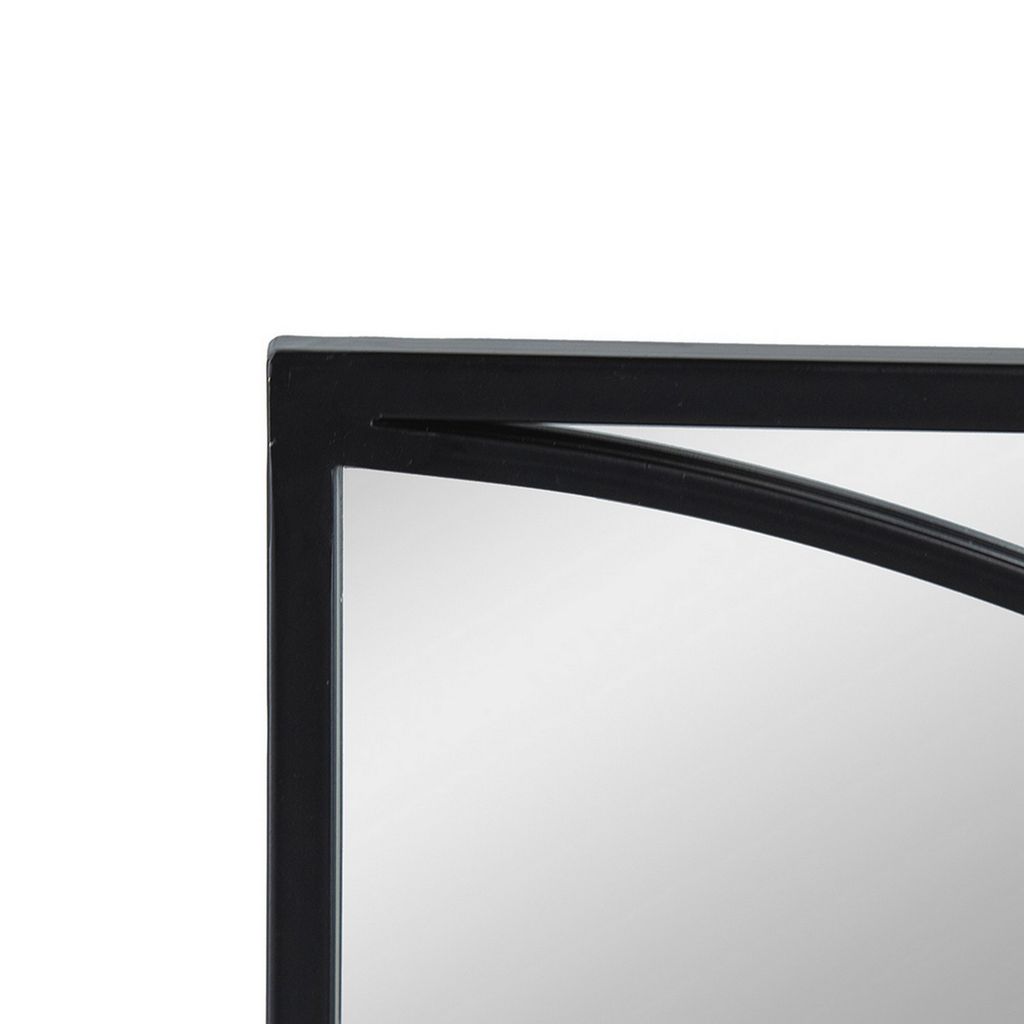 32 Inch 3 Piece Wall Mirror, Concentric Circles, Stylish Black Metal Frame - View 4